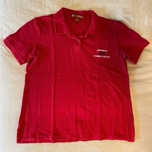 Red Polo Top Greenwich Community Sailing Club Tee kids size Medium